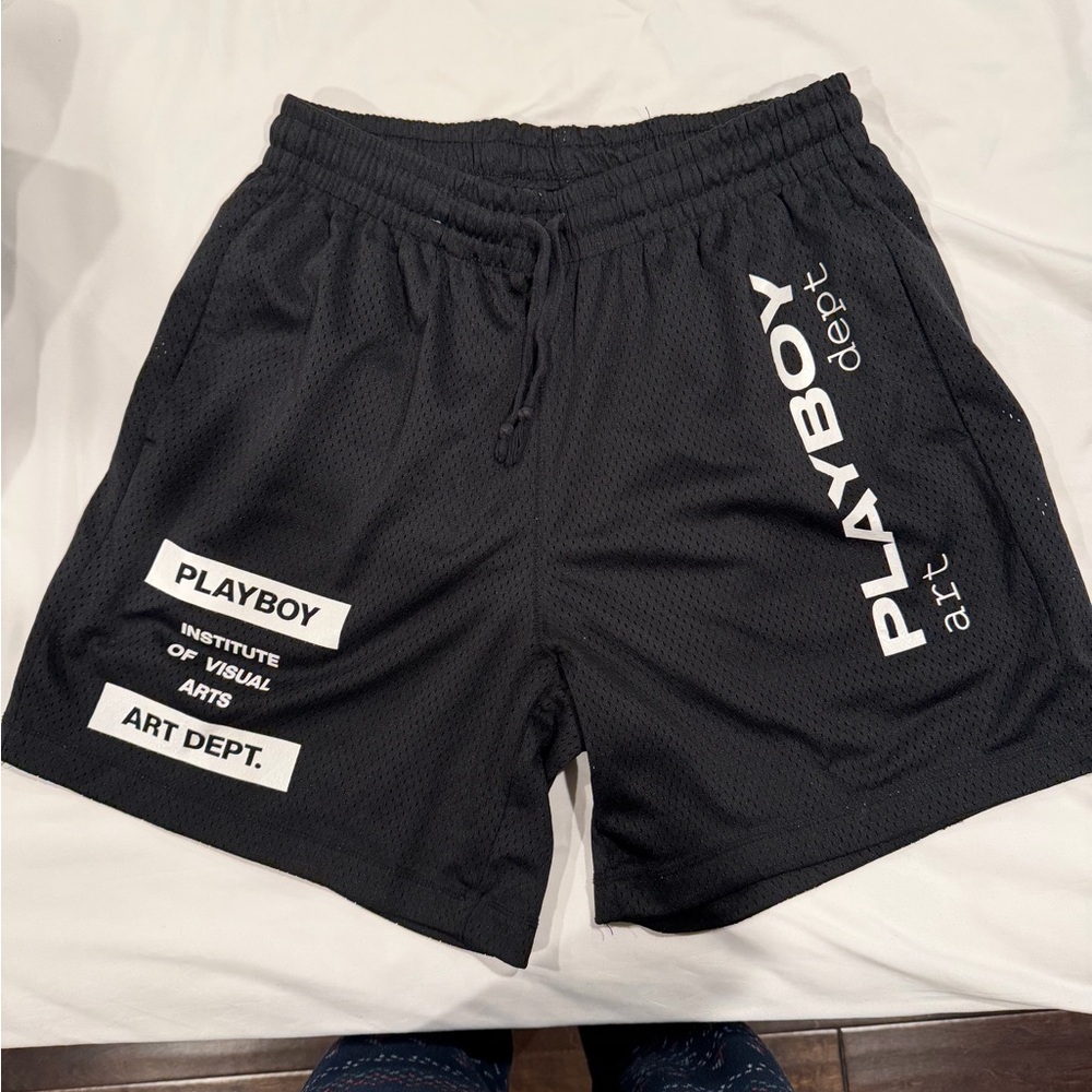 PLAYBOY Black Athletic Men's Shorts
